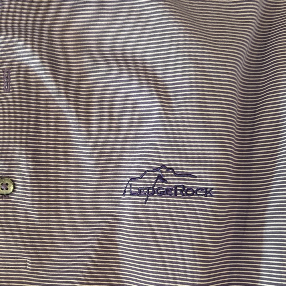 EdgeRock Men's Striped Polo Shirt - Purple
